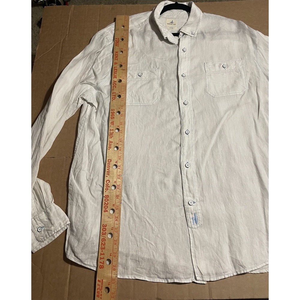 Johnnie-O Shirt Mens XL Linen White Hanging Out Button Down Casual - Picture 4 of 8